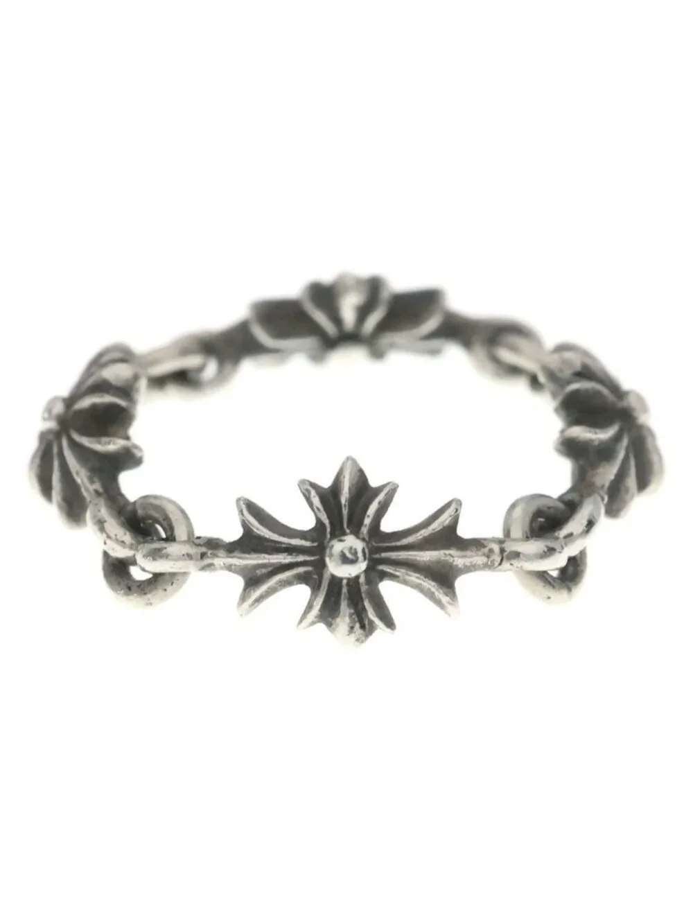 Chrome Hearts Tny CH Pls Tiny Ech Plus Ring Silver